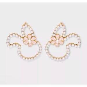 Bunny Rabbit Faux Pearl Earrings Spring Easter Basket Stuffer